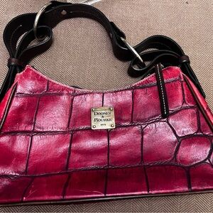 Dooney & Bourke Red Croc-Embossed Shoulder Bag